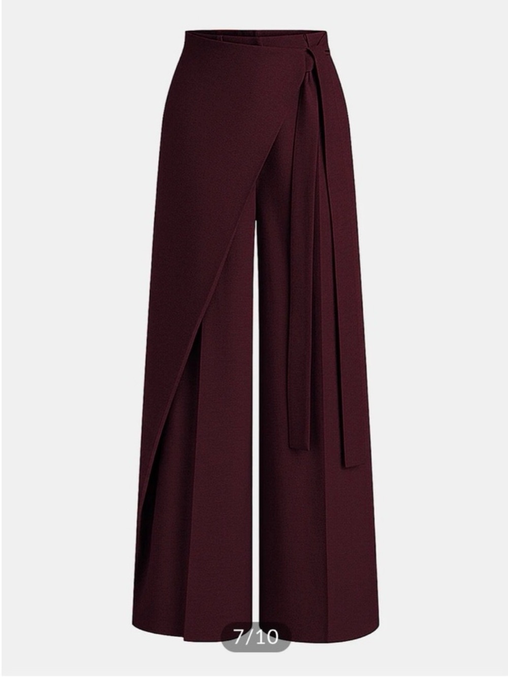 COMMENSE Puddle Hem Asymmetric Wrap Wide-Leg Pants - size Large